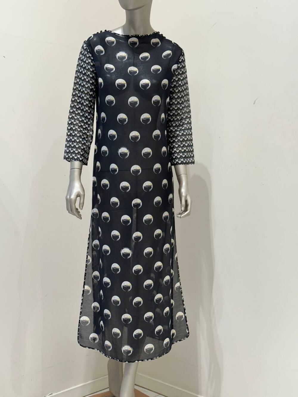 Louis Vuitton Marc Jacobs Black Graphic Print Dress Sz.36